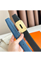 Hermes Neo Reversible Belt 32MM in Blue Clemence Leather  Replica