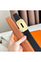 Hermes Neo Reversible Belt 32MM in Gold Clemence Leather  Replica