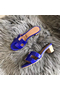 Hermes Oasis Sandals In Blue Matte Niloticus Crocodile  Replica