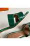 Hermes Oasis Sandals In Green Shiny Niloticus Crocodile  Replica