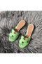 Hermes Oasis Sandals In Vert Criquet Epsom Leather  Replica