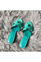 Hermes Oasis Sandals In Vert Veronese Epsom Leather  Replica