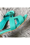 Hermes Oasis Sandals In Vert Veronese Epsom Leather  Replica