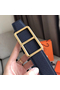 Hermes Officier Belt Buckle & Navy 38MM Strap  Replica
