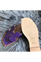 Hermes Oran Perforated Sandals In Purple Epsom Leather  Replica