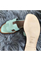 Hermes Oran Sandals In Aqua Lizard Leather  Replica