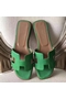 Hermes Oran Sandals In Bamboo Epsom Leather  Replica