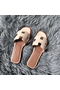 Hermes Oran Sandals In Beton Clemence Leather  Replica
