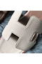 Hermes Oran Sandals In Beton Clemence Leather  Replica