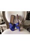 Hermes Oran Sandals In Blue Epsom Leather  Replica