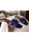 Hermes Oran Sandals In Blue Epsom Leather  Replica