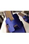 Hermes Oran Sandals In Blue Epsom Leather  Replica