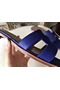 Hermes Oran Sandals In Blue Epsom Leather  Replica
