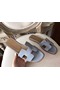 Hermes Oran Sandals In Blue Lin Epsom Leather  Replica