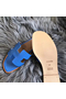 Hermes Oran Sandals In Blue Swift Leather  Replica