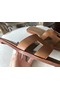 Hermes Oran Sandals In Brown Epsom Leather  Replica
