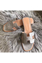Hermes Oran Sandals In Grey Ostrich Leather  Replica