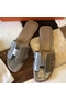 Hermes Oran Sandals In Grey Shiny Niloticus Crocodile  Replica