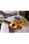 Hermes Oran Sandals In Jaune Epsom Leather  Replica