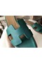 Hermes Oran Sandals In Malachite Epsom Leather  Replica