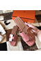 Hermes Oran Sandals In Pink Shiny Niloticus Crocodile  Replica