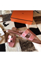 Hermes Oran Sandals In Pink Shiny Niloticus Crocodile  Replica