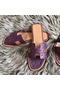 Hermes Oran Sandals In Purple Ostrich Leather  Replica