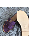 Hermes Oran Sandals In Purple Ostrich Leather  Replica