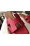 Hermes Oran Sandals In Red Epsom Leather  Replica