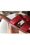 Hermes Oran Sandals In Red Epsom Leather  Replica