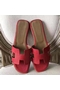 Hermes Oran Sandals In Red Epsom Leather  Replica