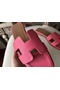 Hermes Oran Sandals In Rose Confetti Epsom Leather  Replica