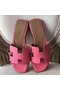 Hermes Oran Sandals In Rose Confetti Epsom Leather  Replica