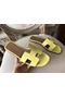 Hermes Oran Sandals In Soufre Epsom Leather  Replica