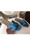 Hermes Oran Sandals In Turquoise Epsom Leather  Replica