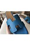 Hermes Oran Sandals In Turquoise Epsom Leather  Replica