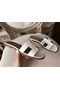 Hermes Oran Sandals In White Epsom Leather  Replica