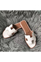 Hermes Oran Sandals In White Swift Leather  Replica