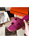 Hermes Oran Slide Sandals In Anemone Epsom Calfskin  Replica