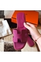 Hermes Oran Slide Sandals In Anemone Epsom Calfskin  Replica