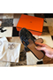 Hermes Oran Slide Sandals In Black Shiny Niloticus Crocodile Skin  Replica