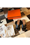 Hermes Oran Slide Sandals In Black Shiny Niloticus Crocodile Skin  Replica
