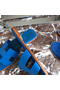 Hermes Oran Slide Sandals In Blue Hydra Epsom Calfskin  Replica