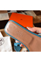 Hermes Oran Slide Sandals In Blue Jean Clemence Leather  Replica