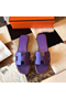 Hermes Oran Slide Sandals In Crocus Epsom Calfskin  Replica