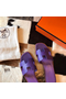 Hermes Oran Slide Sandals In Crocus Epsom Calfskin  Replica