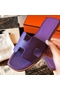 Hermes Oran Slide Sandals In Crocus Epsom Calfskin  Replica