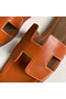 Hermes Oran Slide Sandals In Gold Swift Calfskin  Replica