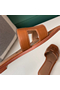 Hermes Oran Slide Sandals In Gold Swift Calfskin  Replica