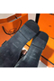 Hermes Oran Studs Sandals In Black Leather  Replica